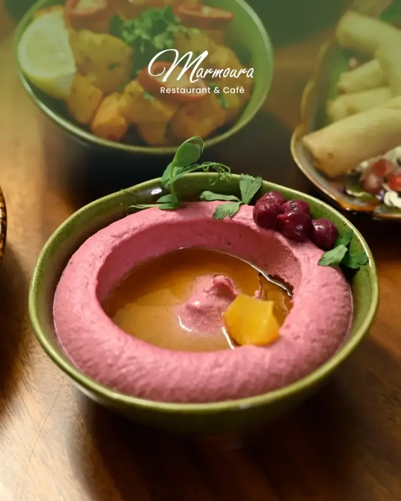 مرمورة : طبق الحمص بالشمندر اللذيذ